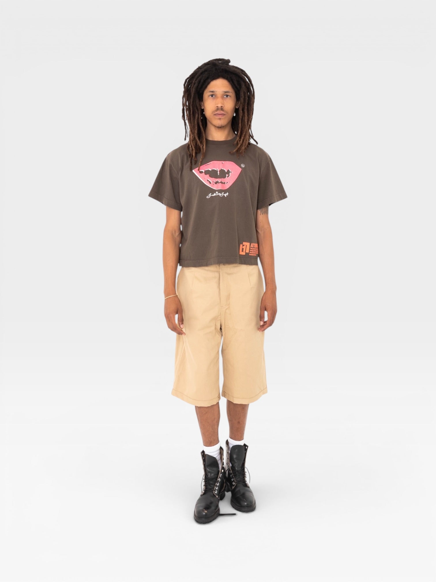 Smile Boxy Tee - Soil