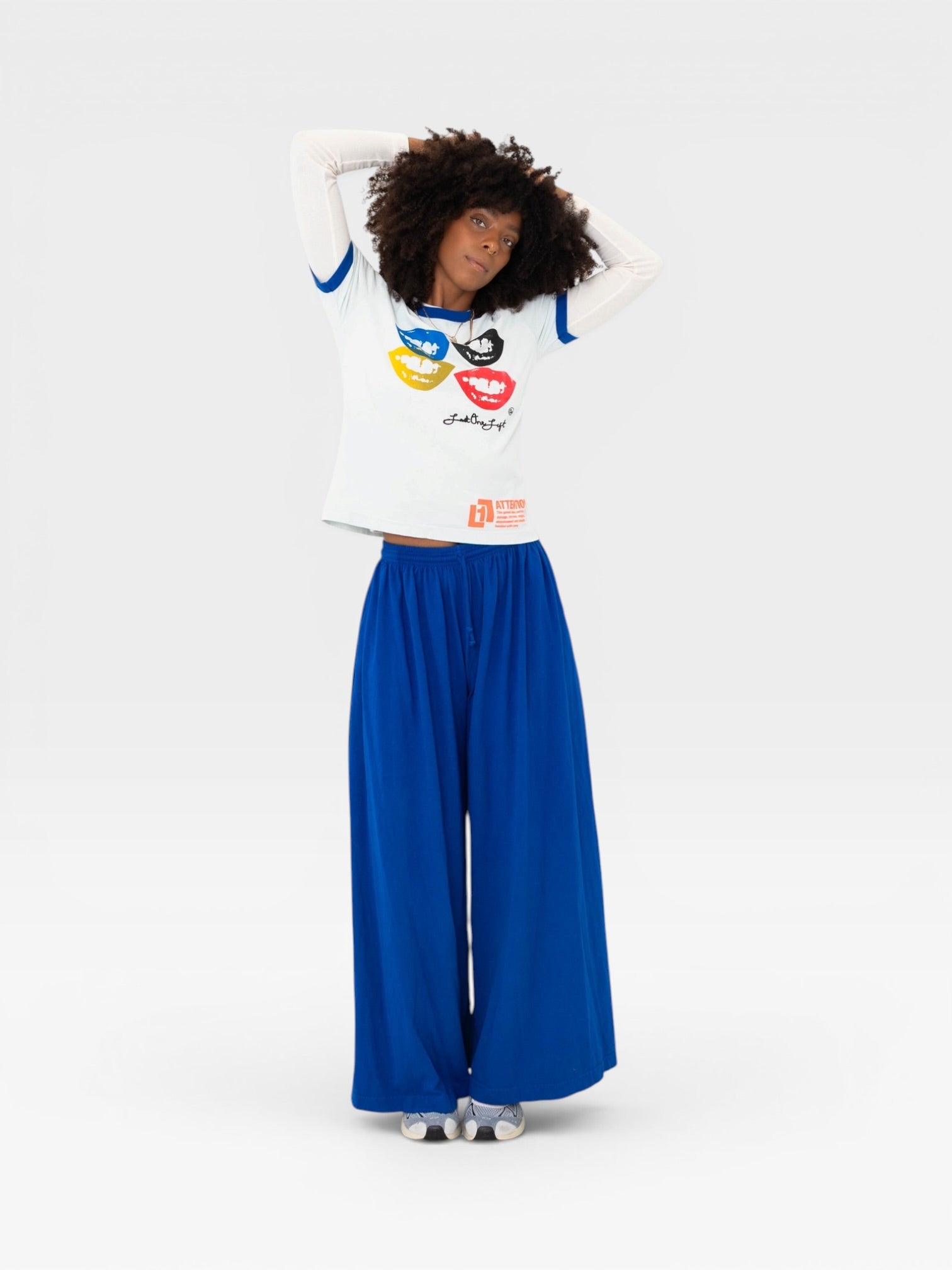 Smile(s) Ringer Tee - Lapis